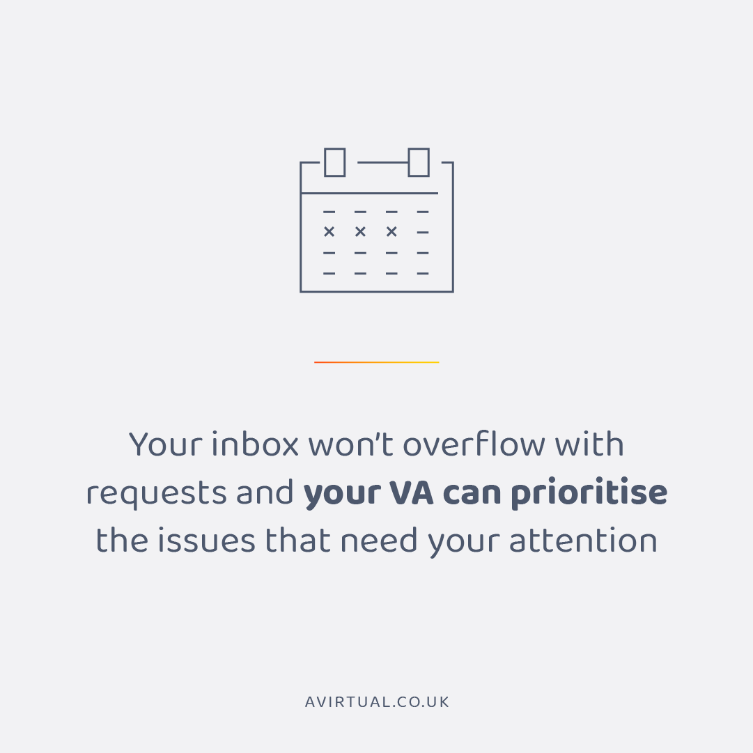 AVirtual_UK's tweet photo. A #VirtualAssistant can be your go-between for other employees, dealing with staff issues and employee emails to save your time and energy. Over time, they’ll be able to anticipate your response, managing inter-office communications like clockwork. https://t.co/XoMiH3FRDq