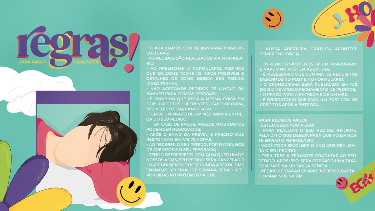 egodesigners's tweet image. Bem Vindos a EGO! DESIGN 🌟

Projeto pago e gratuito para todas as culturas. Confira as informações abaixo!

› carrd: egodsg.carrd.co
› cronograma: docs.google.com/spreadsheets/d…