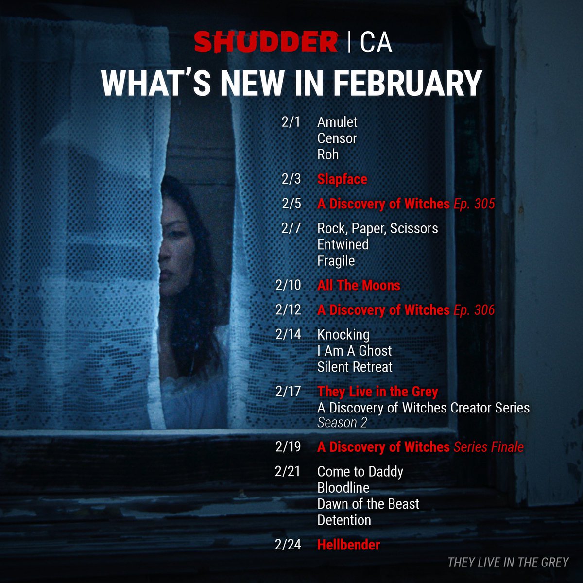 ShudderCanada's tweet photo. It's Febru-scary 😈 Here's what is coming to Shudder this month. https://t.co/AaKw4ITMj6