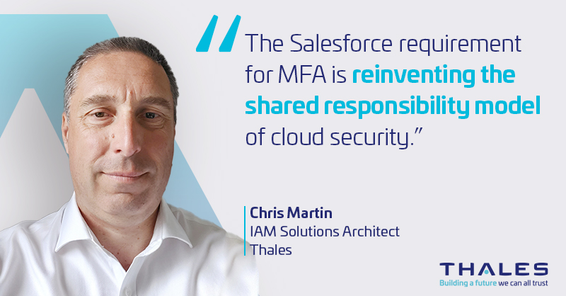 ThalesCloudSec's tweet photo. Starting Feb. 1, #Salesforce will require all customers to enable #MFA to access their accounts.
On the blog, Chris Martin explores different solutions to meet the requirement to enable continued access to critical data.
Read more https://t.co/hES18L7geF
#IAM #TrustedAccess https://t.co/EaZfHDNIUh