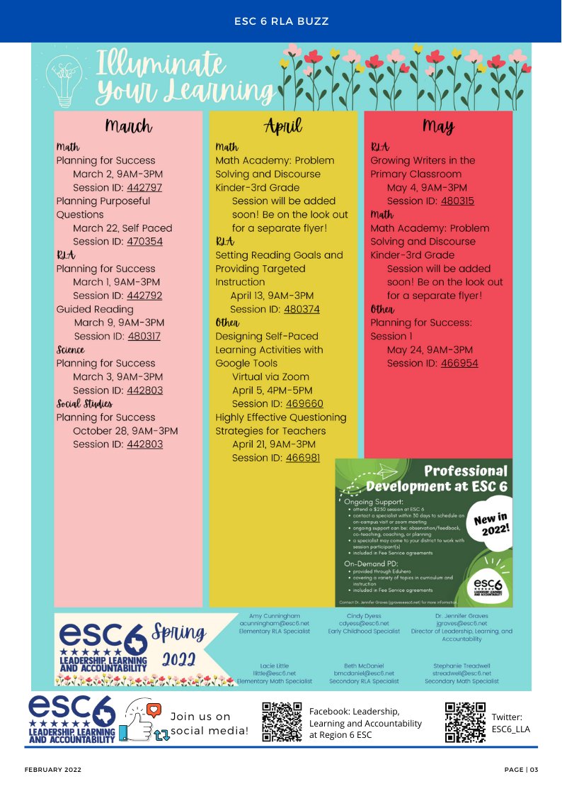 Check out the latest edition of the Region 6 RLA Buzz!