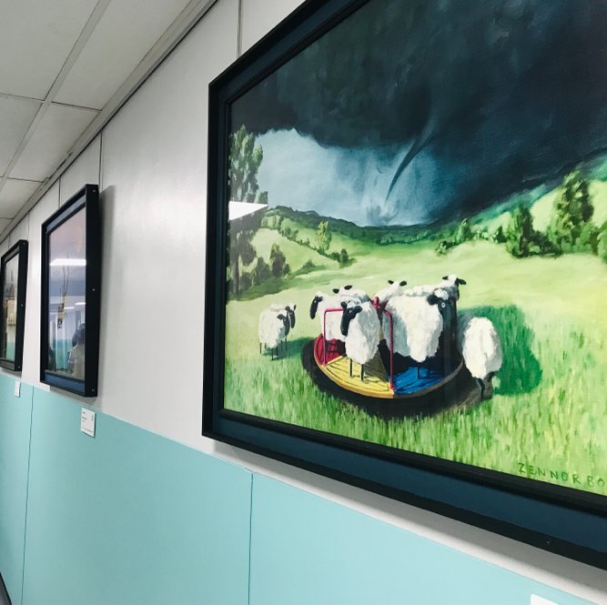 This week we’ll be sharing some of the artworks by artist Zennor Box which are currently on display around our <a href="/uhbwNHS/">University Hospitals Bristol and Weston NHS FT</a> Bristol Hospitals.

#HospitalArts #PaintingsinHospitals #ZennorBox #ArtinHospitals #Artsandhealth #HospitalExhibition #NarrativePainting #NarrativeArt #Escapsim