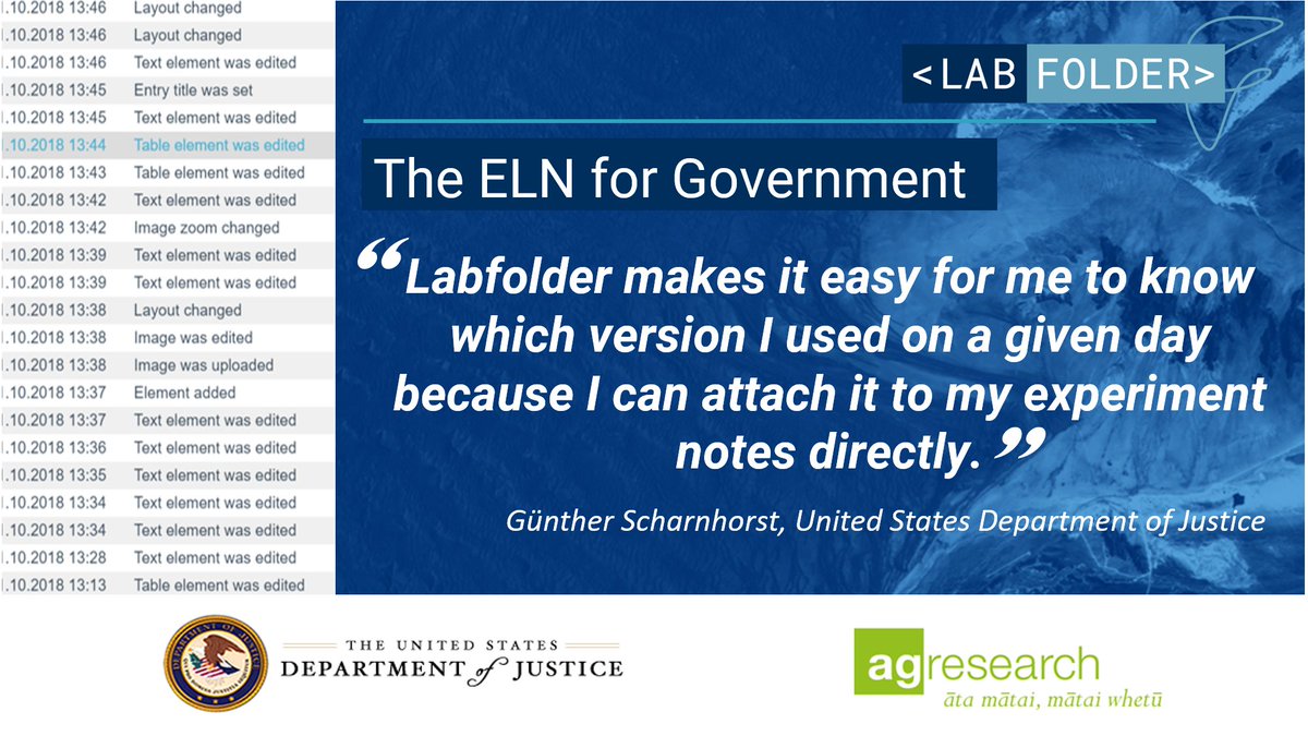 labforward's tweet photo. Standardized and compliant recording of data is vital for government-run laboratories. With Labfolder you can create templates for common protocols ensuring conformity across your team.
https://t.co/tg0IH4MSRm
#governmentLab #compliance #dataSecurity #laboratory https://t.co/czl29ZP8WV