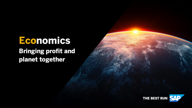 SeanTnoP's tweet photo. Together we can reimagine a world where profit is generated by sustainable practices. A world where we put 'Eco' in economics. At SAP, we can help create Supply Chain Economics, Consumer Economics, and Human Economics to change our future. #SAP4Good https://t.co/h6zcLt8ms7 https://t.co/yu4afsrRRV