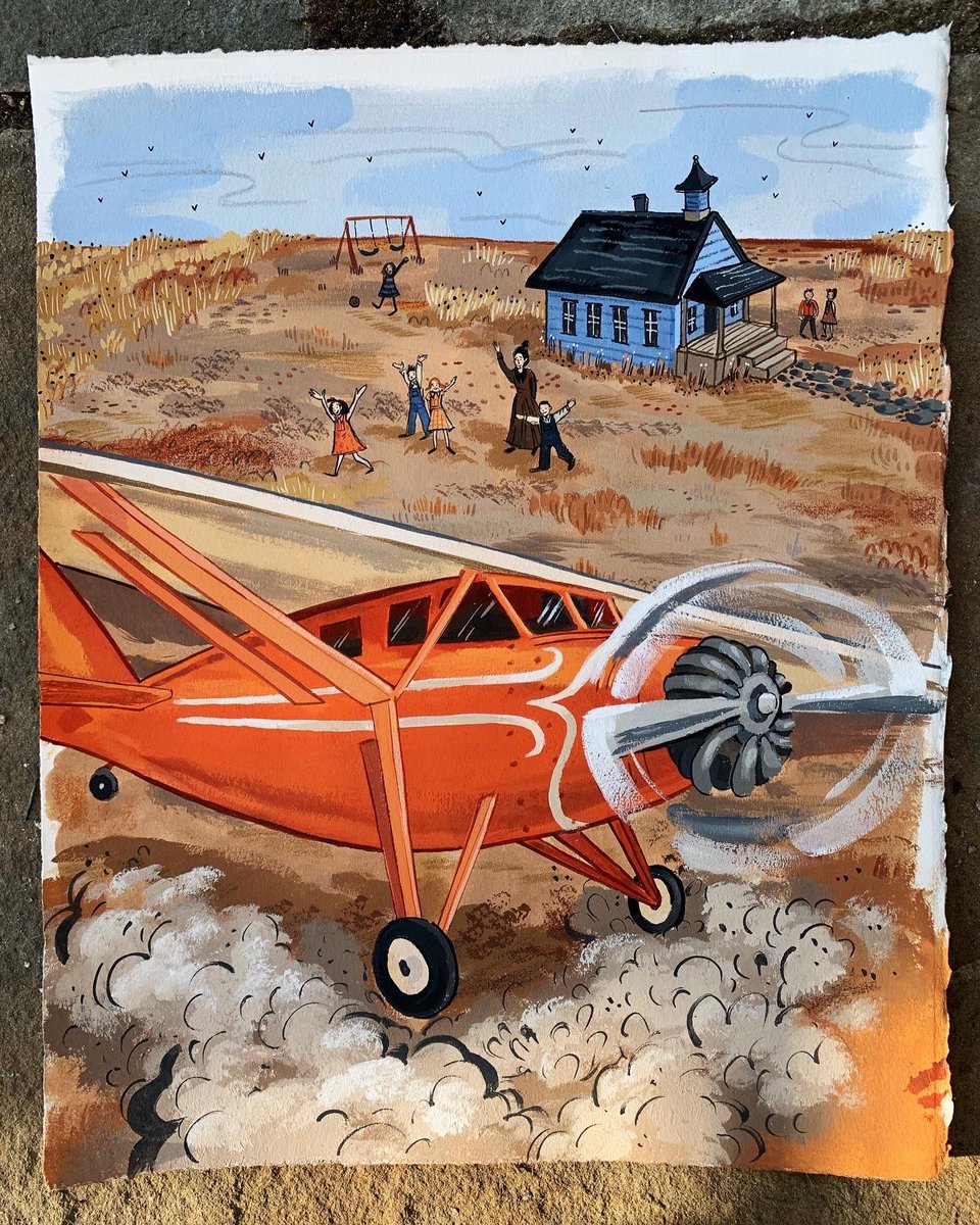 r_dougherty's tweet photo. Excited to share this new work in the February issue of @CricketMediaInc! I can’t remember the last time I had so much fun with an assignment. 

Anyone else need illustrations of dustbowl-era planes? I’m your girl. https://t.co/uQuOB4YrJC