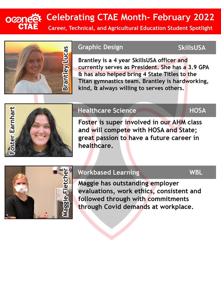CU_Superior93's tweet photo. Highlighting outstanding North Oconee High School students on the first day of CTAE Month @TitansPrincipal @OCS_CTAE https://t.co/ZphelRmgu9