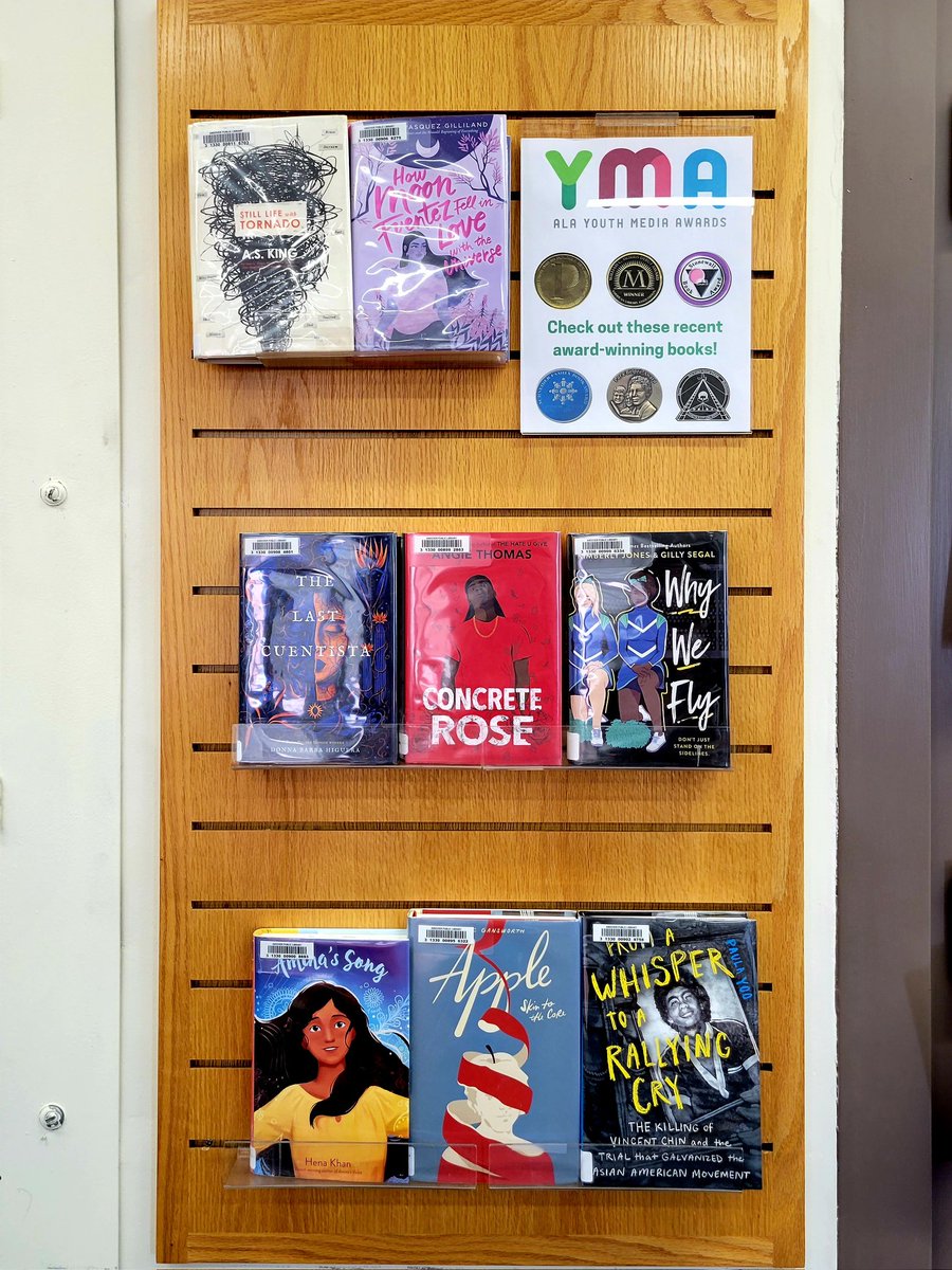 What better way to celebrate #alayma than with a book display? Featuring @AS_King, @poet_raquelvgil, @dbhiguera, @angiecthomas, @kimlatricejones, @really_gilly, @henakhanbooks, @PaulaYoo, and Eric Gansworth. #lis7423