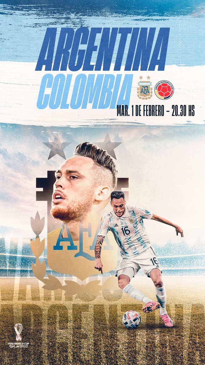 Vamos @Argentina 🇦🇷👊 🆚 @FCFSeleccionCol 🏆 Eliminatorias Sudamericanas 🕒 20.30hs 🇦🇷 🏟️ Estadio Mario Alberto Kempes