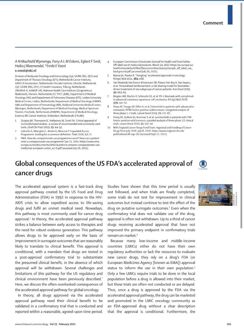 SuyogCancer's tweet image. Happy to share our article in lancet oncology about Accelerated pathway ( mis ) use in oncology drug approval and differential treatment given by pharma giants to LMIC , while withdrawing cancer drugs. Thank you @oncology_bg @SirohiBhawna for being with me for this efforts .