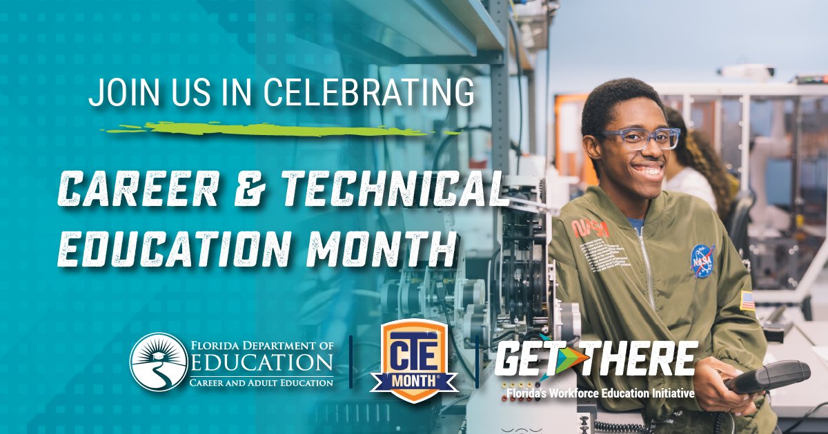Henry Mack III (@henmackiii) on Twitter photo Join us in celebrating Career and Technical Education Month – February ‘22! A month dedicated to celebrating and highlighting the value of CTE and the achievements and accomplishments of CTE programs across Florida. #CTEMonth Join us in celebrating Career and Technical Education Month – February ‘22! A month dedicated to celebrating and highlighting the value of CTE and the achievements and accomplishments of CTE programs across Florida. #CTEMonth