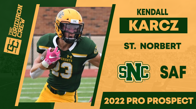 ⚠️ Attention Pro Scouts, Coaches, GMs, and Agents ⚠️

You need to look at 2022 Pro Prospect, Kendall Karcz <a href="/KendallKarcz/">kndl</a>, a S from <a href="/SNCfootball/">St. Norbert Football</a>

#2022ProProspect #TGC #NFLDraft #ProFootball 🏈

👀 View our Interview: thegridironcrew.com/kendall-karcz-…