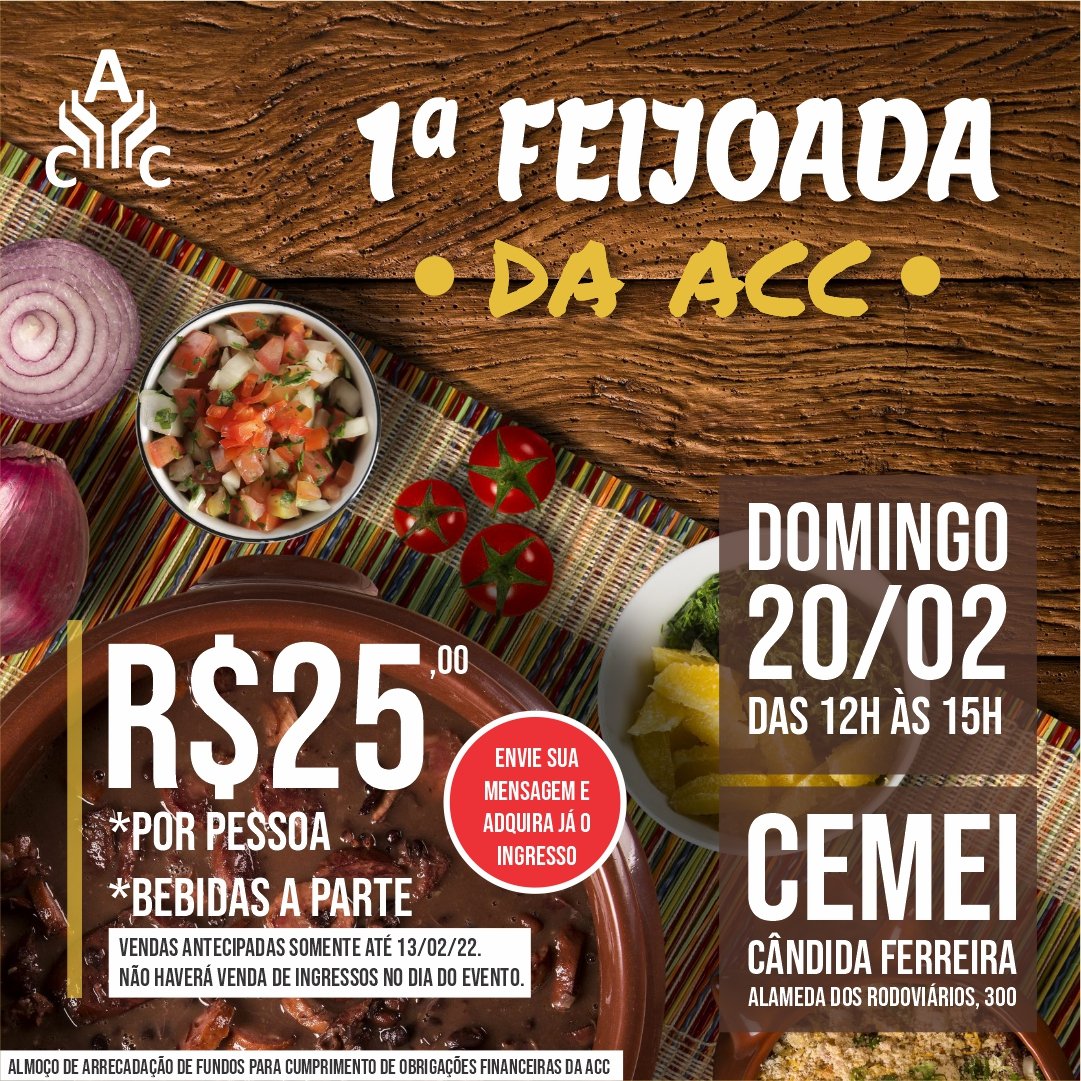comunitaria_e's tweet photo. Vem aí a 1ª FEIJOADA DA ACC https://t.co/udYj2bodNw