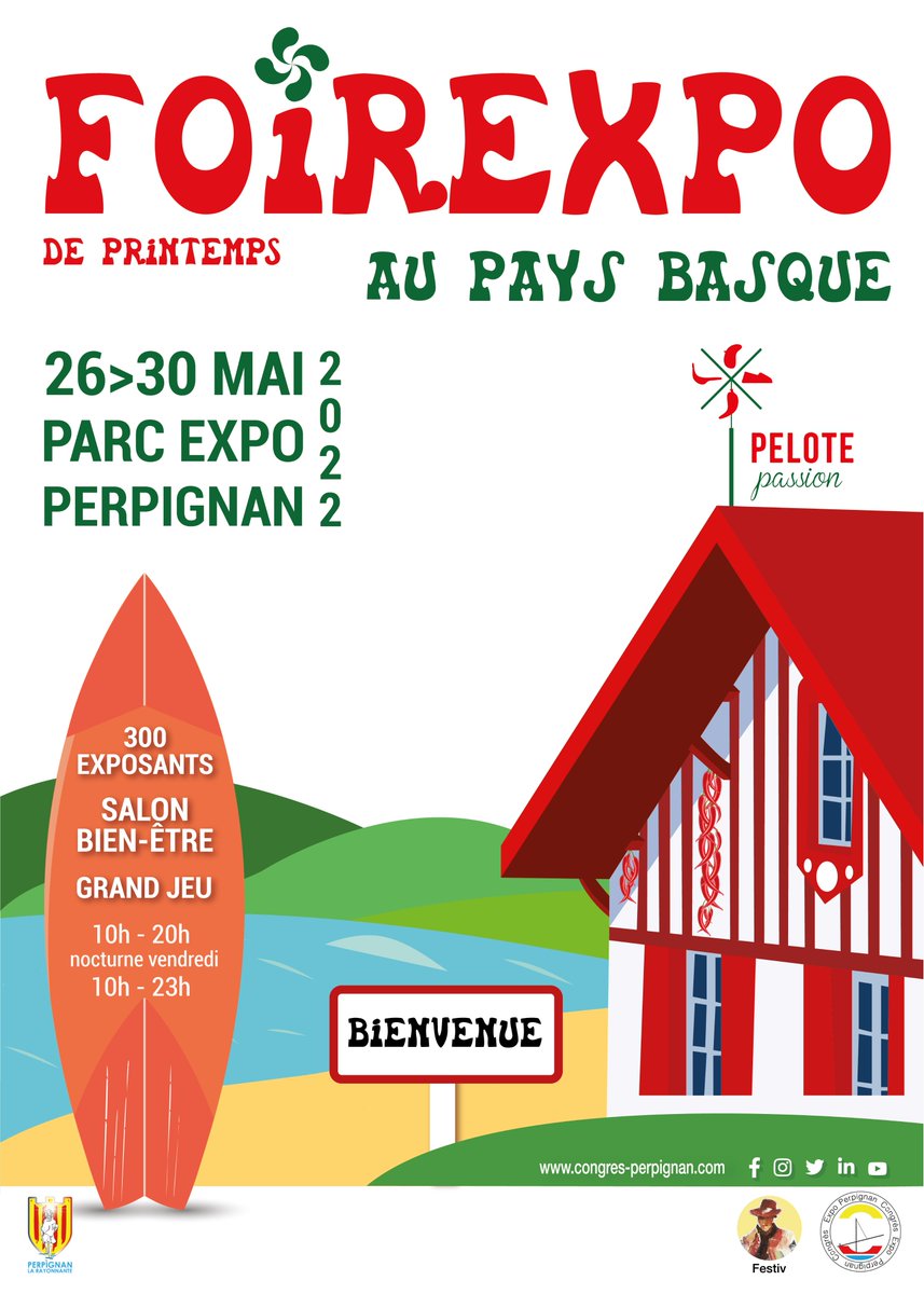 Voici en avant première les dates de la Foirexpo de printemps!😃 Cette année nous voyageons au Pays Basque! #foire #perpignan #evenement #foirexpo