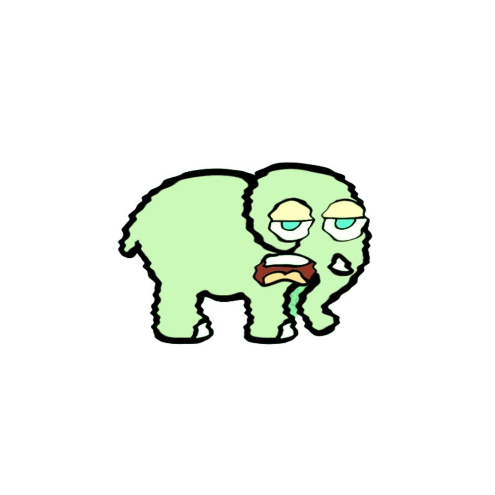 ExpressiveEleph's tweet photo. @kaylucard Biohazard Elephant isn’t feeling omg the love today. @ExpressiveEleph https://t.co/Ch6dvQ9e4g