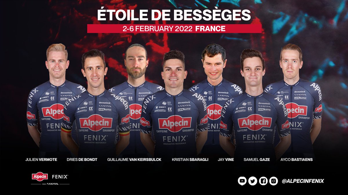 🇫🇷 #EDB2022

Our road season is barely underway, and here's already our 2nd stage race of 2022!

Meet the team for the #EtoiledeBessèges 🔵🔴