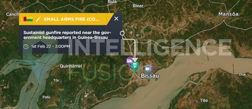Reports of a potential coup in Guinea-Bissau. Sustained gunfire has been reported near government headquarters. For further updates: intelligencefusion.co.uk/insights/resou… #OSINT #GuineaBissau
