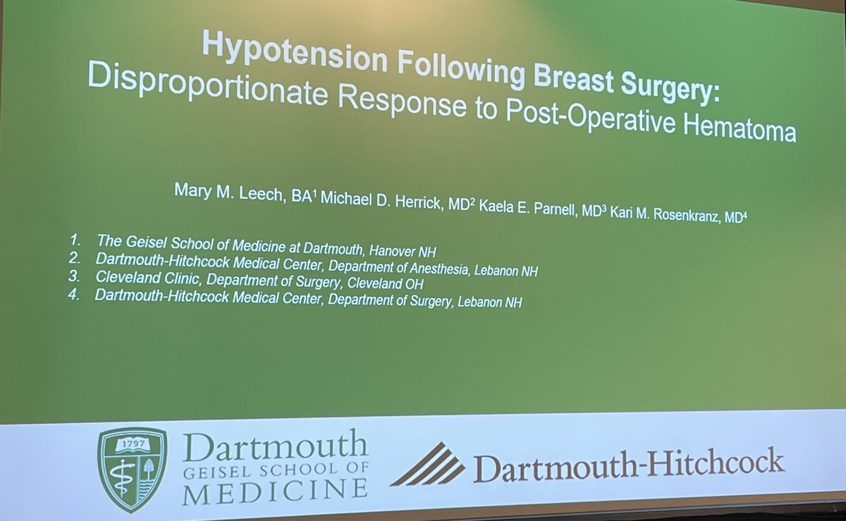 DartmouthSurgery (@dartsurgery) on Twitter photo Well presented abstract by <a href="/maggieleech17/">Maggie Leech, MD</a> at #ASC2022 this morning. Making <a href="/GeiselMed/">Geisel School of Medicine at Dartmouth</a> proud! Well presented abstract by <a href="/maggieleech17/">Maggie Leech, MD</a> at #ASC2022 this morning. Making <a href="/GeiselMed/">Geisel School of Medicine at Dartmouth</a> proud!