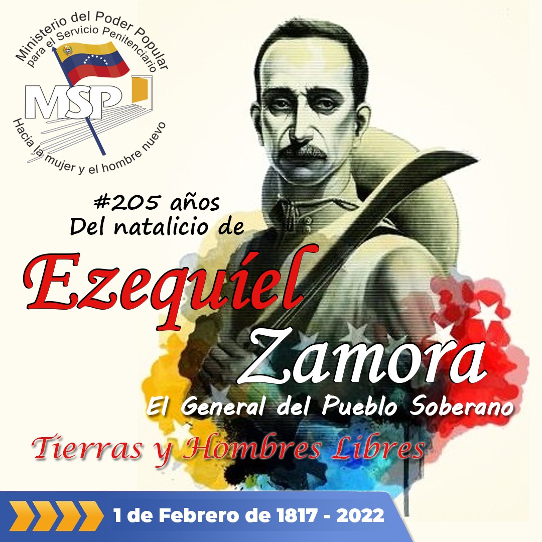 mirelct's tweet photo. Celebramos 205 años del natalicio del General del Pueblo Soberano Ezequiel Zamora, ejemplo e inspiración de valentía y lucha en la batalla por la paz y la Revolución de la Patria."Tierra y Hombres Libres" #CuídateDeLaCovid19 
@NicolasMaduro
 @delcyrodriguezv https://t.co/FJygATloeC