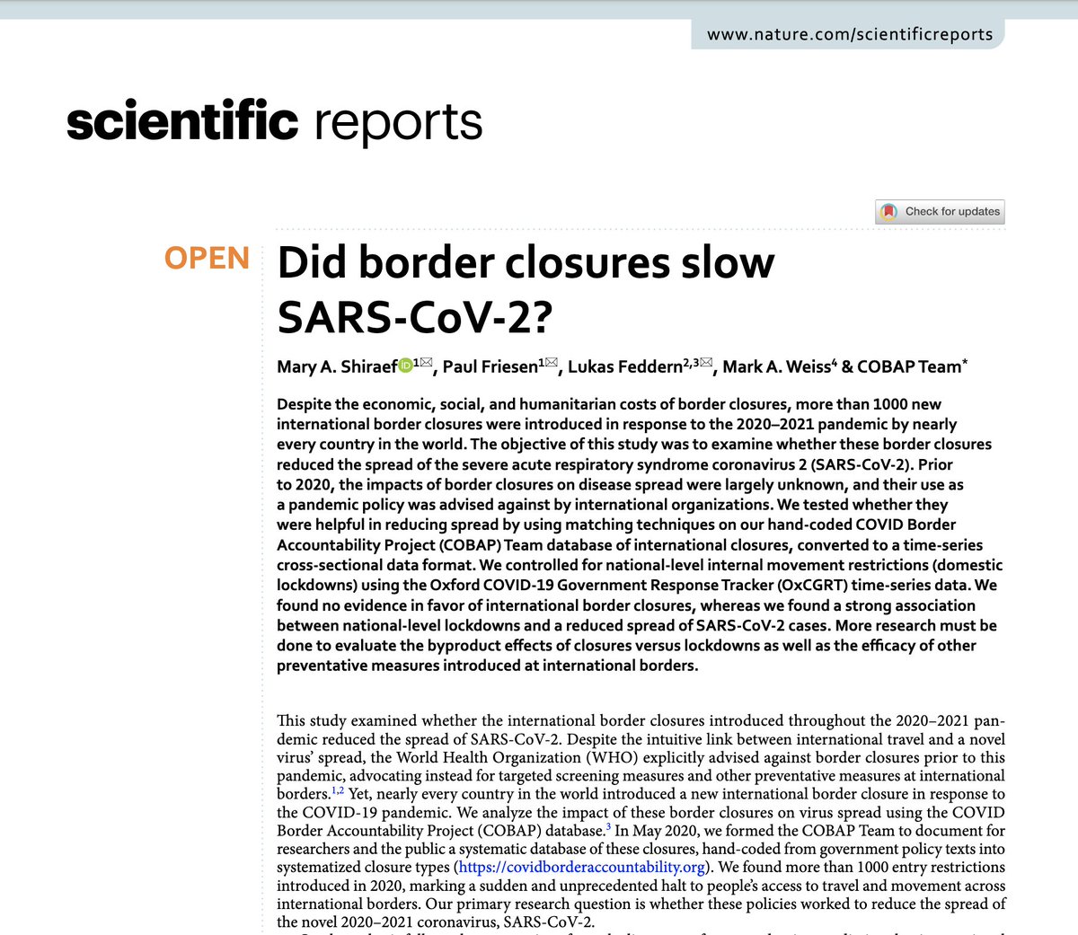 Second publication w/ the <a href="/COBAPteam/">Covid Border Accountability Project (COBAP)</a> is live! 
nature.com/articles/s4159…

<a href="/SciReports/">Scientific Reports</a>
