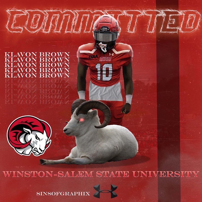 brown_klavon's tweet photo. Thankful to God, thankful for my family, and thankful for my coaches at JH Rose. I’m proud to announce my decision to commit to Winston-Salem State University 🐏 🔴⚪️. #GoRams @coach_stew23 @CoachCalebKing1 @Williebecu86 @CoachMatthews76 https://t.co/S6VVjdVj4K