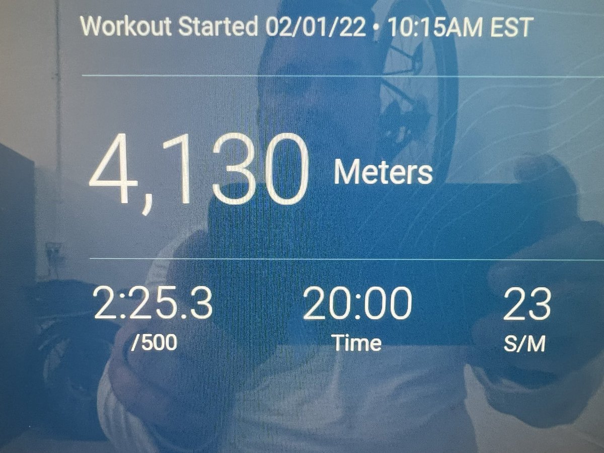 Stevelanders's tweet photo. Two in a row, three in a row is a streak @Hydrow_by_CREW #HydrowCommitToFit https://t.co/IkzxwJNaYn