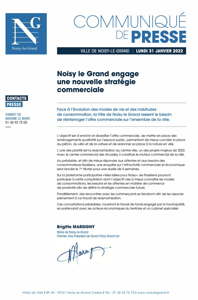 Noisy-le-Grand engage une nouvelle stratégie commerciale. 
Lancement d'une enquête sur l'attractivité commerciale et économique de la Ville afin de mieux répondre aux attentes et aux besoins des habitants de Noisy-le-Grand.