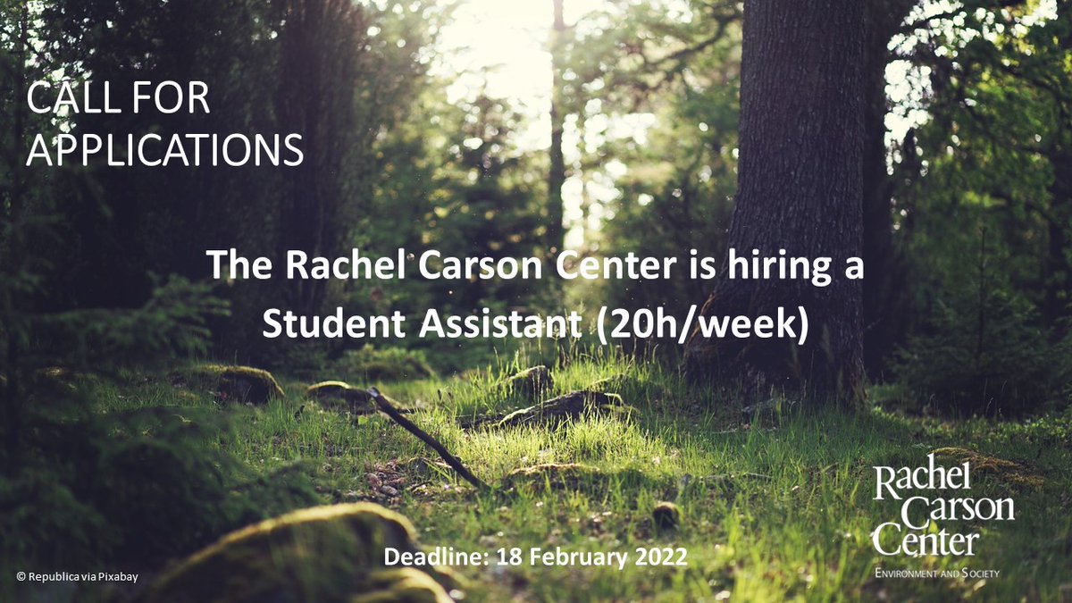 CarsonCenter's tweet photo. The RCC is looking for a Student Assistant (20h/week) to join its General Operations team! Tasks will include events support, library service, communications, and basic IT support: https://t.co/WWte0AyrRm. 

Apply to jobs@rcc.lmu.de by 18 February 2022.

#jobs #envhum #academia https://t.co/3nkJkIXak9