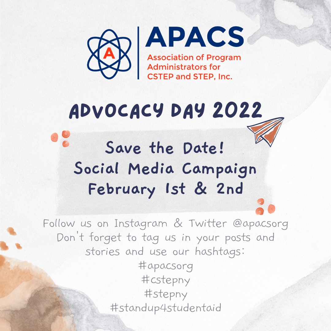 Let Your Voices Be Heard 📢  Between today and tomorrow, share your stories and keep our C/STEP Programs funded! #apacsorg #cstepny #stepny #standup4studentaid