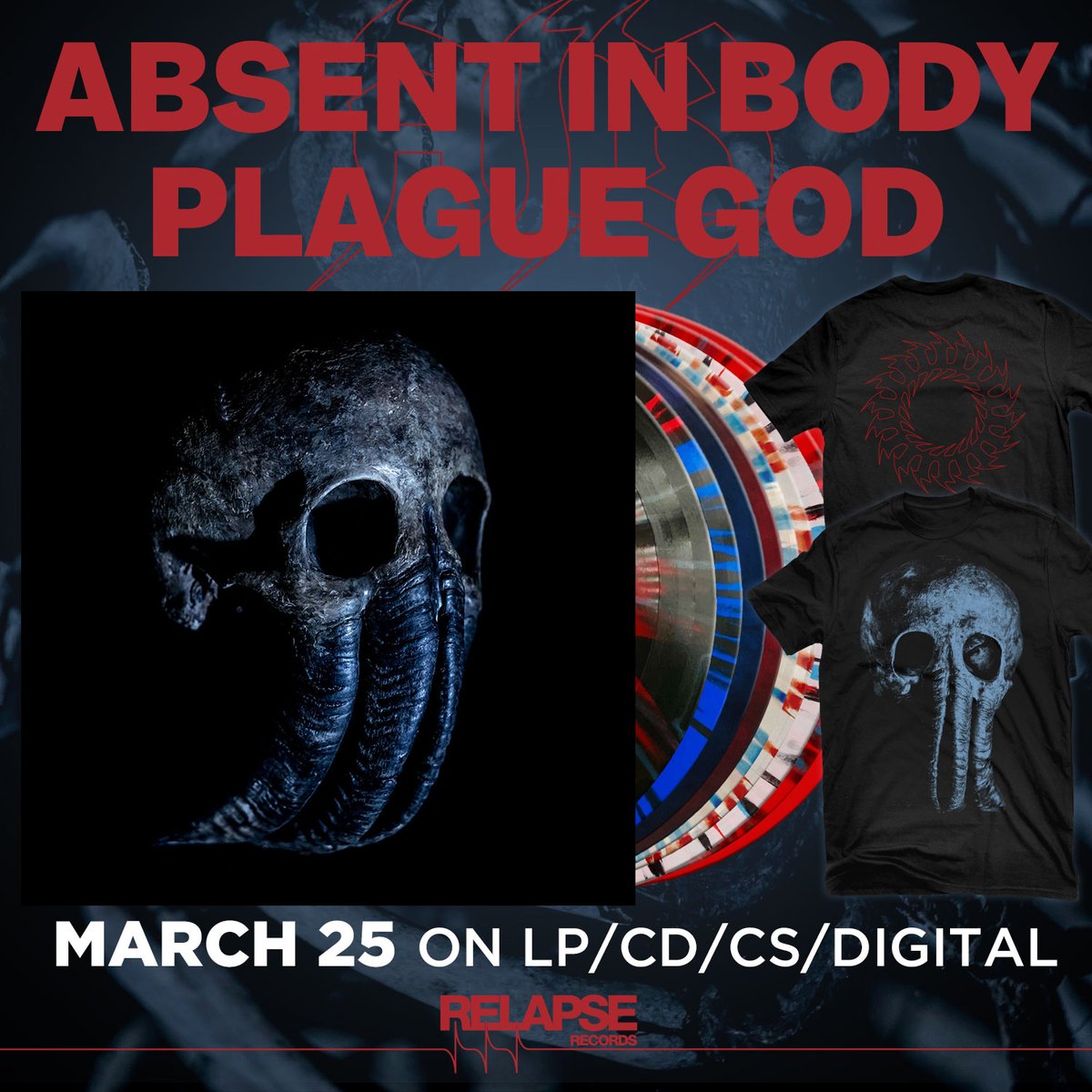 ABSENT IN BODY (ft. current and former members of #AMENRA, #NEUROSIS, #SEPULTURA) announce their terrifying debut album 'Plague God' out March 25 on LP/CD/CS/Digital. Watch 'The Acres/The Ache' video at pre-order at orcd.co/absentinbody