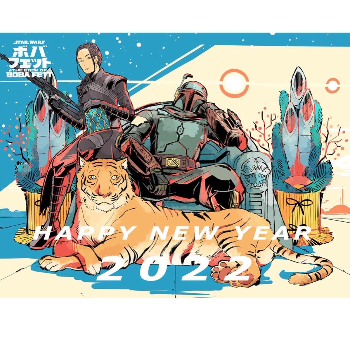 MingNa's tweet photo. Happy Lunar New Year!!🐯🧧🐯🧧🐯🧧🐯🧧

Celebrate with a new chapter of #TheBookOfBobaFett 
#fanart 
@edjo0424 @yuiemajiko 
#FennecShand #YearOfTheTiger 
#ChineseNewYear https://t.co/xrKKUbXhgQ