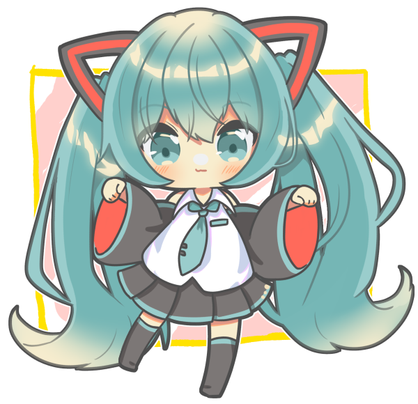 初音ミク「にゃんにゃんの日
#初音ミク 」|しゅやのイラスト