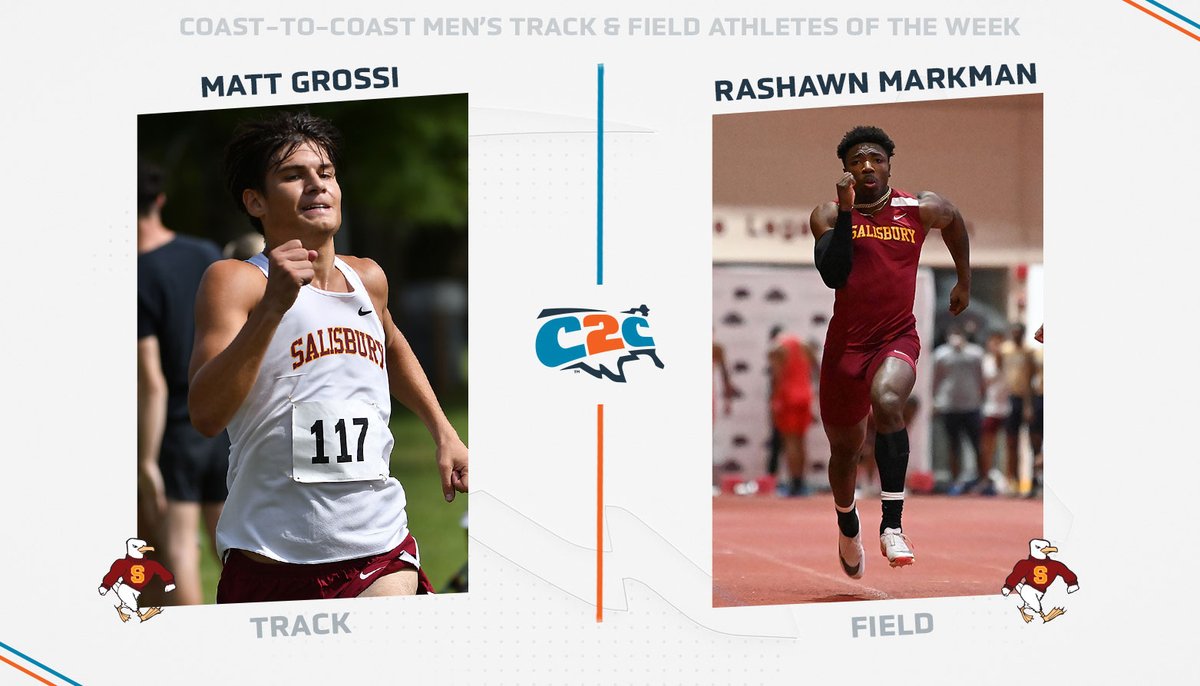 #C2CTF: Salisbury's Matt Grossi &amp; Rashawn Markman Garner C2C Men's Track &amp; Field Weekly Honors

🏅 c2csports.com/x/ia4qi 

#Dare2Prepare // #C2CSports