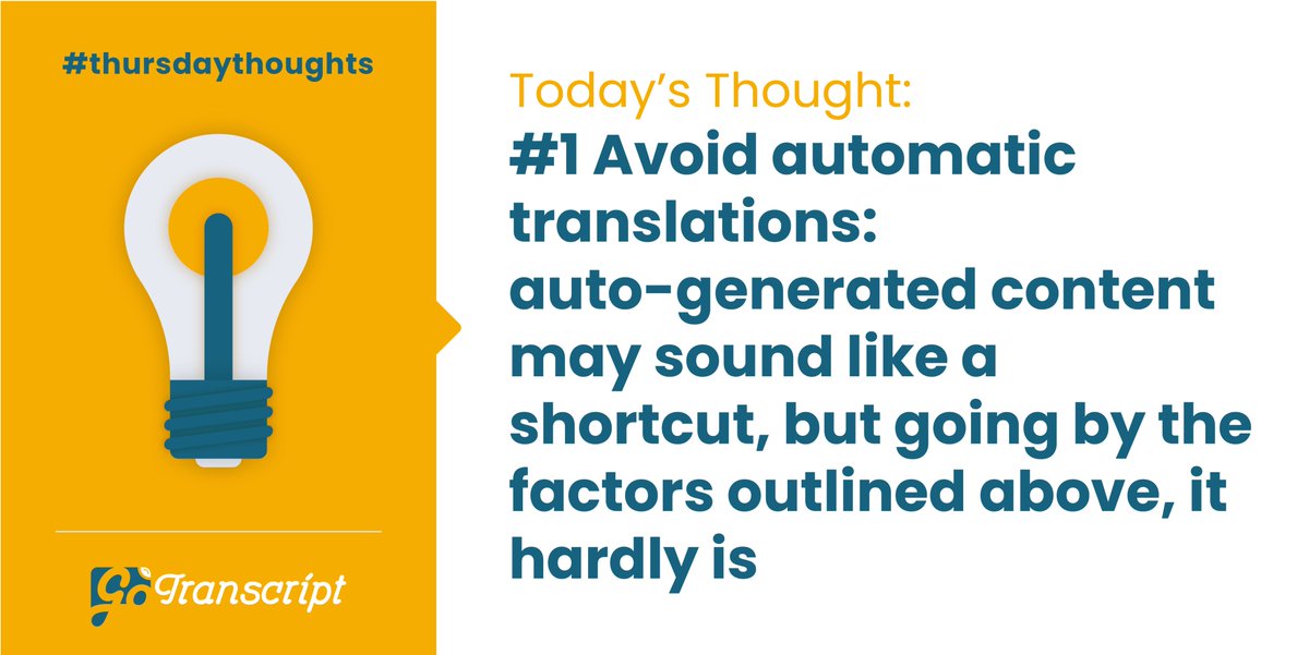 gotranscriptcom's tweet photo. 3 things in considering a website translation #thoughthursday
Learn more: https://t.co/59khDrlqpO https://t.co/N8SCHQNeMm