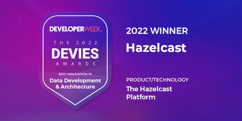 hazelcast's tweet photo. To our developers who have worked tirelessly to make the Hazelcast Platform what it is today, thank you. You made this win a reality! #DEVIES @DeveloperWeek 
https://t.co/N3vFkaN8Or https://t.co/HWFo4BI4Bn