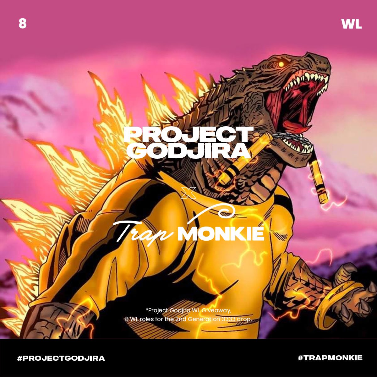 TrapMonkie™ NFT (@trapmonkie) on Twitter photo 🖤💛🦖
@PGodjira
8 Whitelist Spot Giveaway! Anyone can enter. 🐒™️
1. Follow <a href="/TrapMonkie/">TrapMonkie™ NFT</a> & @PGodjira ✅
2. Like, RT & tag all your friends with Diamond Hands! ✅
3. Join our discord at: discord.gg/trapmonkie ✅
Closing discord in 12 hrs 👀
#TrapMonkie #NFTgiveaway #NFTs 🖤💛🦖
@PGodjira
8 Whitelist Spot Giveaway! Anyone can enter. 🐒™️
1. Follow <a href="/TrapMonkie/">TrapMonkie™ NFT</a> & @PGodjira ✅
2. Like, RT & tag all your friends with Diamond Hands! ✅
3. Join our discord at: discord.gg/trapmonkie ✅
Closing discord in 12 hrs 👀
#TrapMonkie #NFTgiveaway #NFTs