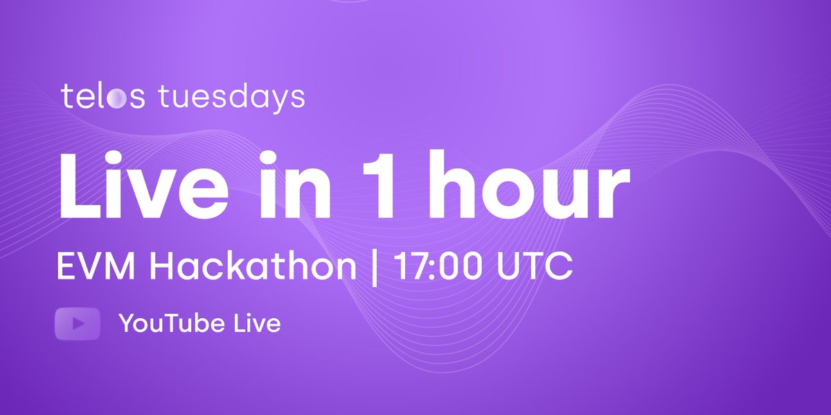HelloTelos's tweet photo. 🚨 Get ready - there's only 1 hour until our live #TelosTuesday, featuring the #Telos EVM Hackathon! 👨💻
You've got questions, and we'll have answers, so let's hear them below 👇
📆When: Today @ 17:00 UTC
📍Where: https://t.co/C4xNexGgVz
$TLOS #Solidity #CryptoBuzz https://t.co/kKJVJ1hwld