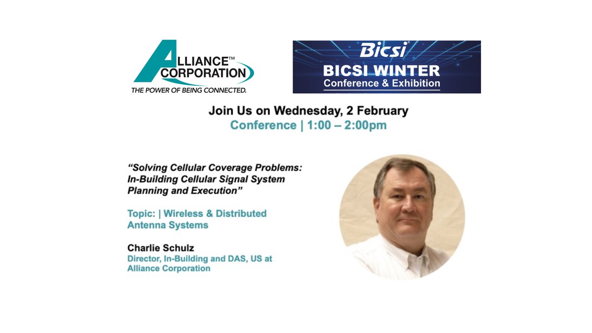 AllianceWireles's tweet image. This presentation will discuss cellular boosting and present a Step-by-Step Guide on how cellular coverage problems can be identified and solved.

#WirelessSignals
#CellularCoverage
#In-Building