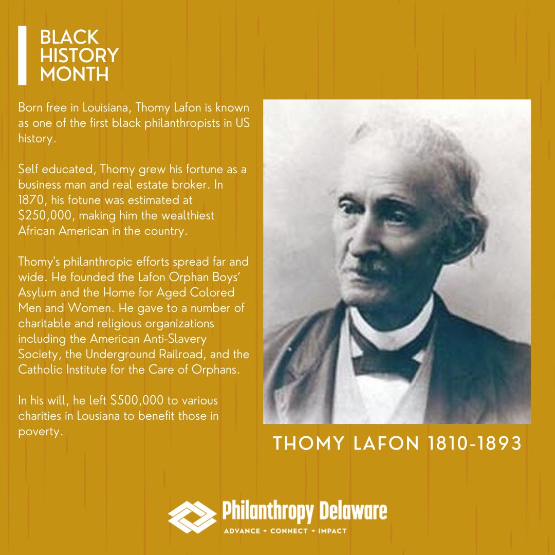 To celebrate #BlackHistoryMonth, we're sharing stories of black philanthropists in our country, and highlight how their contributions helped the communities they served.

Today we feature #ThomyLafon who was a businessman, abolitionist, and #philanthropist.