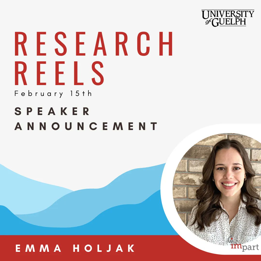 Introducing our next #ResearchReels speaker, Emma Holjak (@Emma_Holjak)

Emma is an MSc student at the University of Guelph in Dr. Jeremy Simpson's cardiac pathophysiology lab. <a href="/simpsonlab_UofG/">Simpson Lab Guelph</a> <a href="/UofG_HHNS/">HHNS at UofG</a>

❤ Date: February 15th
❤ Time: 1pm AST, 12pm EST

us02web.zoom.us/webinar/regist…