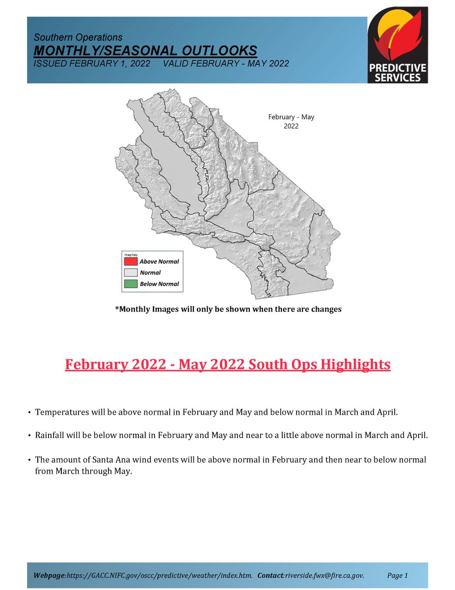 JhawkFire's tweet image. 1/2 #SouthOps #PredictiveServices #Outlook_Assessment Feb-May2022 #FireWeather #FireFuels #FireBehavior Great information. 
gacc.nifc.gov/oscc/predictiv…
@sawti_forecast @NWSLosAngeles @NWSSanDiego @NWS_IMET_OPS @NWSSPC @RichIMET