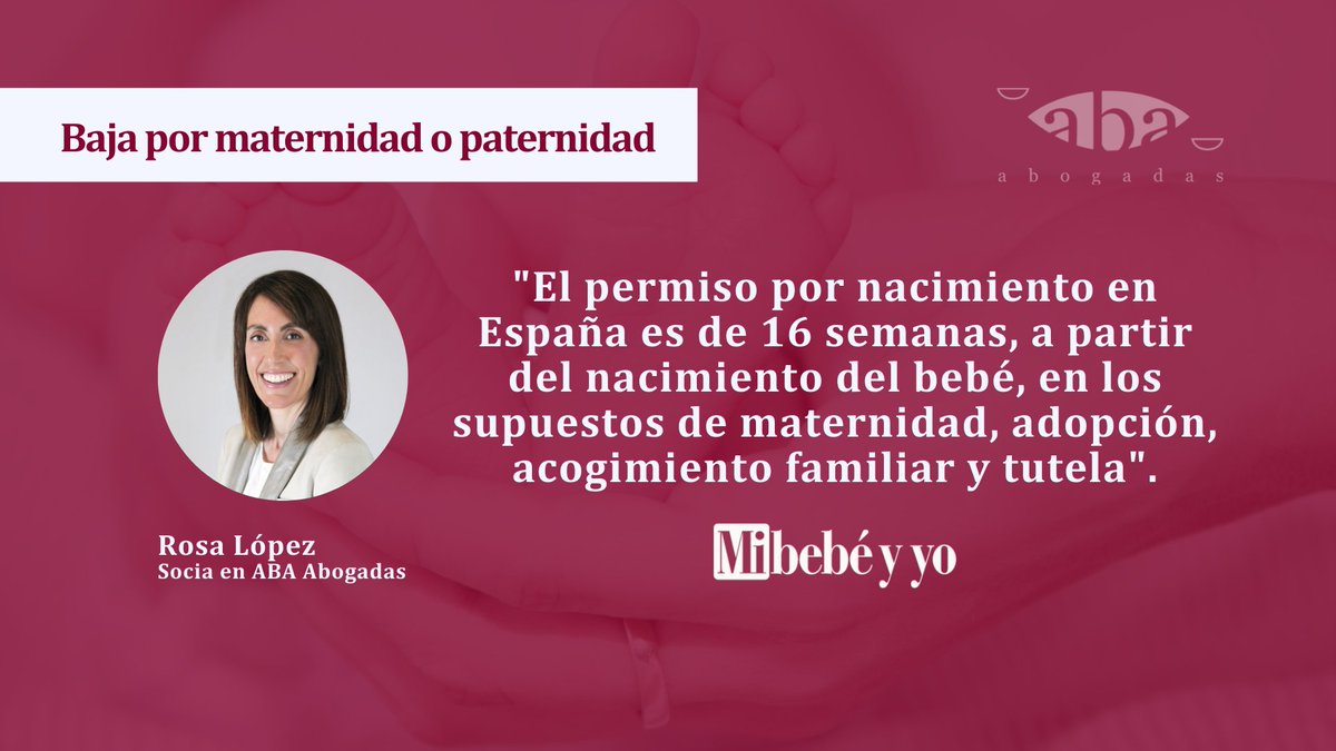 📢 ¿Tienes dudas sobre la baja por #maternidad o #paternidad? ¿Cuáles son las claves de este #permiso y quiénes pueden acceder a él?

👉 Todo lo que tienes que saber, en este artículo de nuestra socia Rosa López en 'Mi bebé y yo': mibebeyyo.elmundo.es/mujer-actual/m…