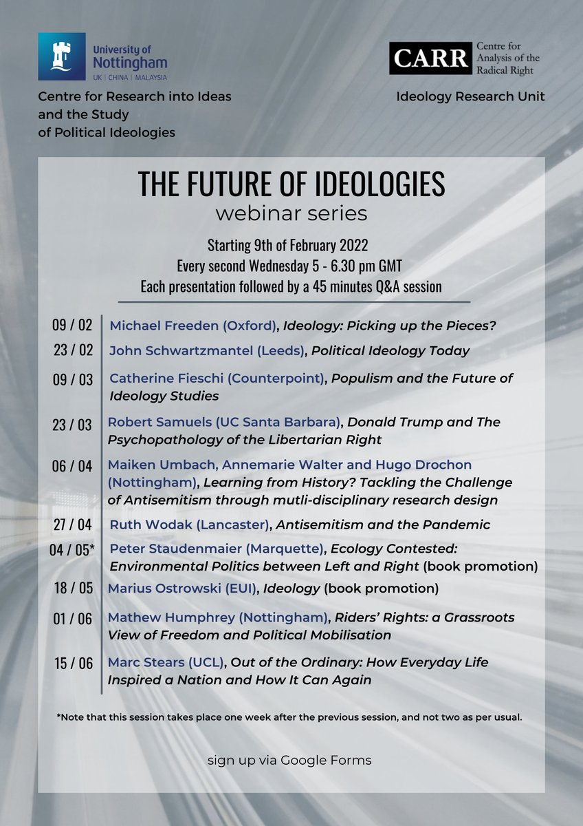 Hugo Drochon 🇺🇦 (@hdrochon) on Twitter photo 📢📢📢Series Announcement📢📢📢
Really excited to share our <a href="/NottsPolitics/">Nottingham Politics</a> 'Future of Ideologies' webinar series in collaboration with @C4ARR!💥
Join us by signing up👇 and please share!👍
forms.office.com/Pages/Response… <a href="/mds49/">Marc Stears</a> 📢📢📢Series Announcement📢📢📢
Really excited to share our <a href="/NottsPolitics/">Nottingham Politics</a> 'Future of Ideologies' webinar series in collaboration with @C4ARR!💥
Join us by signing up👇 and please share!👍
forms.office.com/Pages/Response… <a href="/mds49/">Marc Stears</a>