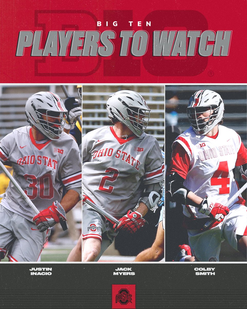 Keep an 👀 on Jack Myers, <a href="/justin_inacio/">Justin Inacio</a> &amp; Colby Smith this season. 

Today the #Buckeye trio was named to the <a href="/B1GLacrosse/">Big Ten Lacrosse</a> Preseason Players to Watch list.

🔗: go.osu.edu/CGNe

#GoBucks