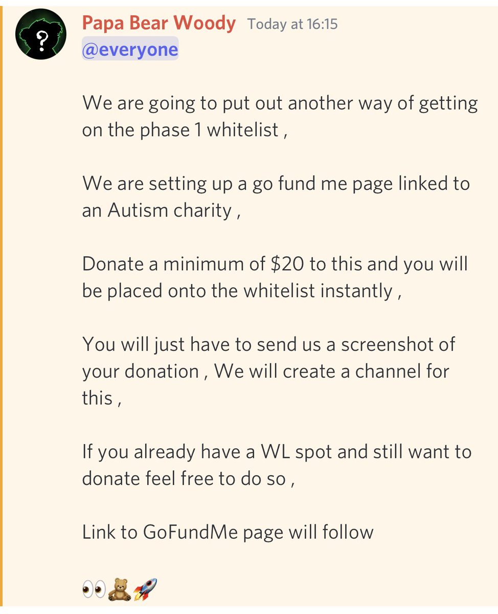 Another way of getting on the phase 1 WhiteList for pre sale 

#nftcommunity #autism #charity #gabnft
