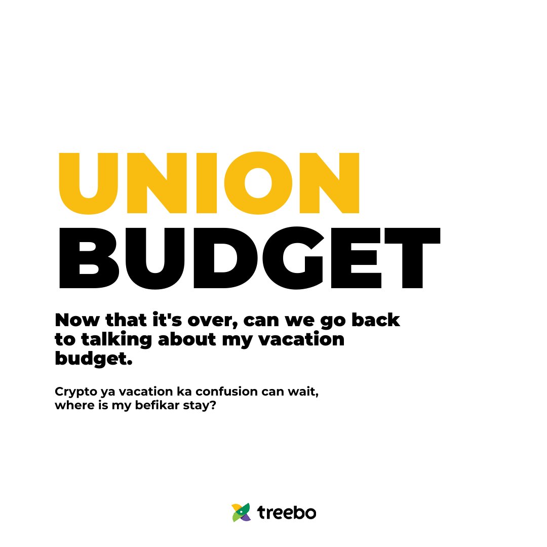 TreeboClub's tweet photo. With great budgets come great vacations!πππ
.
.
.
#UnionBudget2022 #Budget2022 #BudgetBytes #Budget #TreeboHotels #Hotels #SafeStay #Vacation #treeboforyou #befikarstays https://t.co/OtZCNmacIU