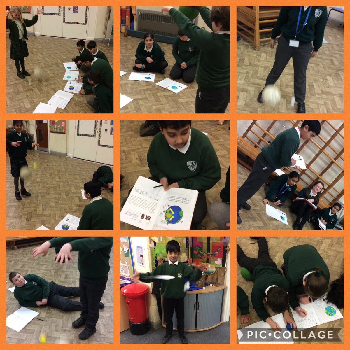 SJSNelson's tweet photo. Year Five are already getting stuck into Science week - here we are conducting our gravity and friction observations. These will help us to plan our own fair test for later in the week! #WeLoveScience 💚 https://t.co/Q38Q3qAMeW