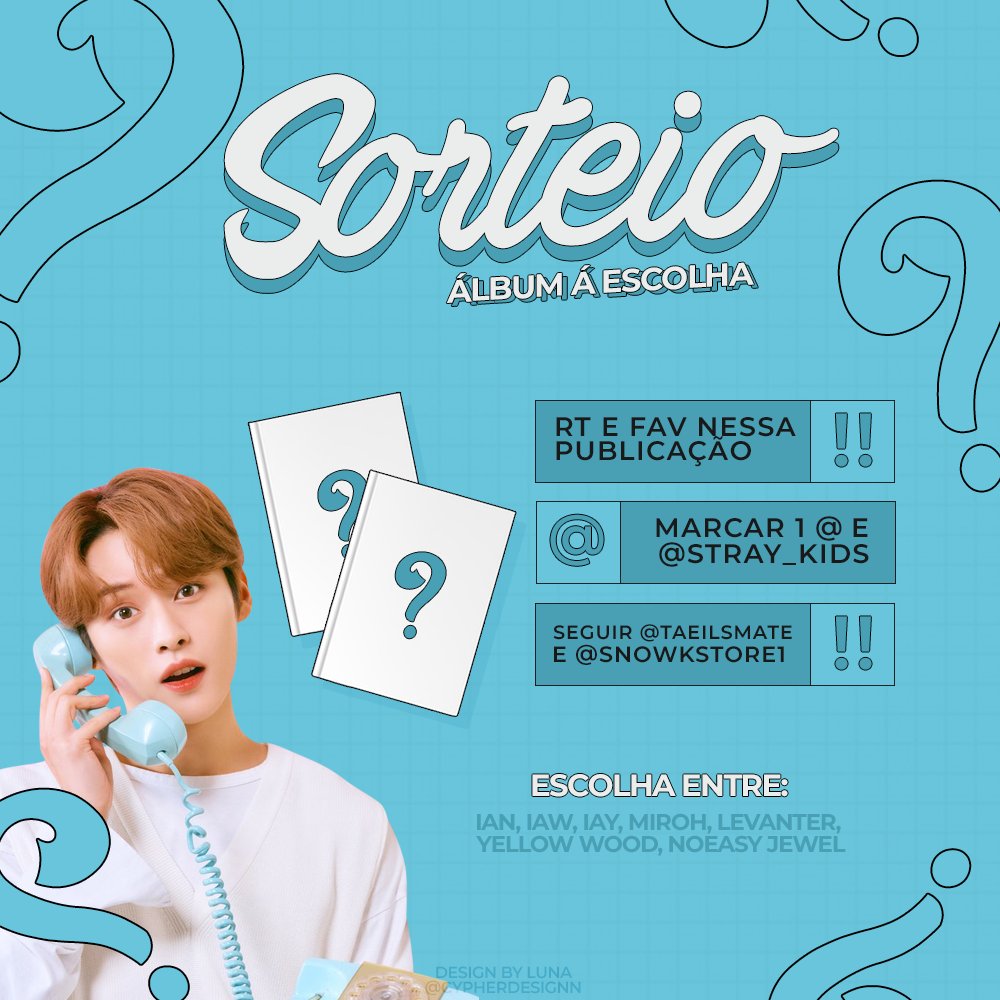 taeilsmate's tweet image. SORTEIO DE ÁLBUM - STRAY KIDS 🌸

Concorra à um álbum lacrado de sua escolha. 

Regras:

- RT e FAV nessa publicação.
- Marcar 1 @ e @Stray_Kids
- Seguir @taeilsmate e @Snowkstore1 

Resultado: 06/02 às 18hrs. Boa sorte à todos!