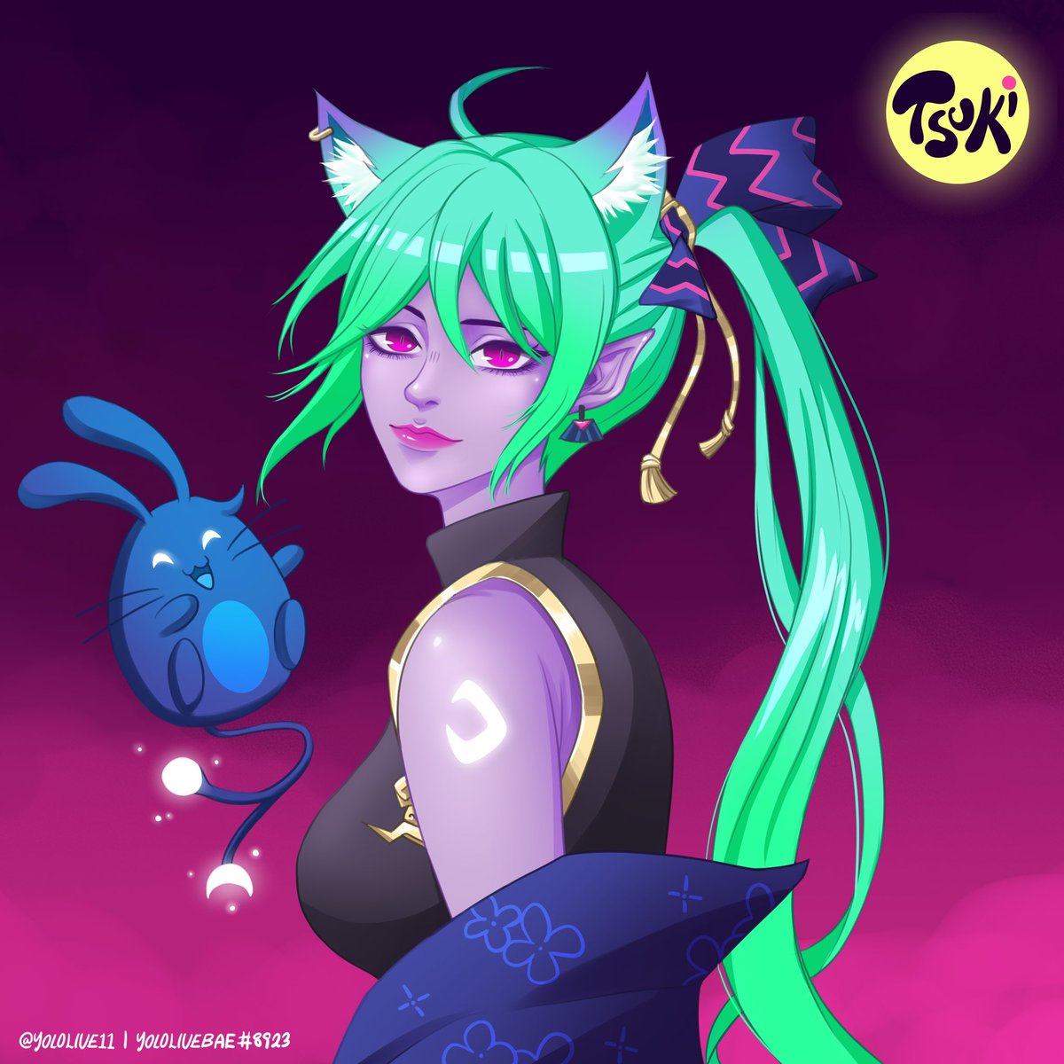 Happy Lunar New Year everyone 🌙

Just done my fanart for <a href="/TsukiNFT/">Tsuki 月</a> !

Took me about 4-5 hours to complete this. Looking forward to get Tsuki Waifus 😍🌙

#TsukiNFT #TsukiArt #NFT #NFTCommunity