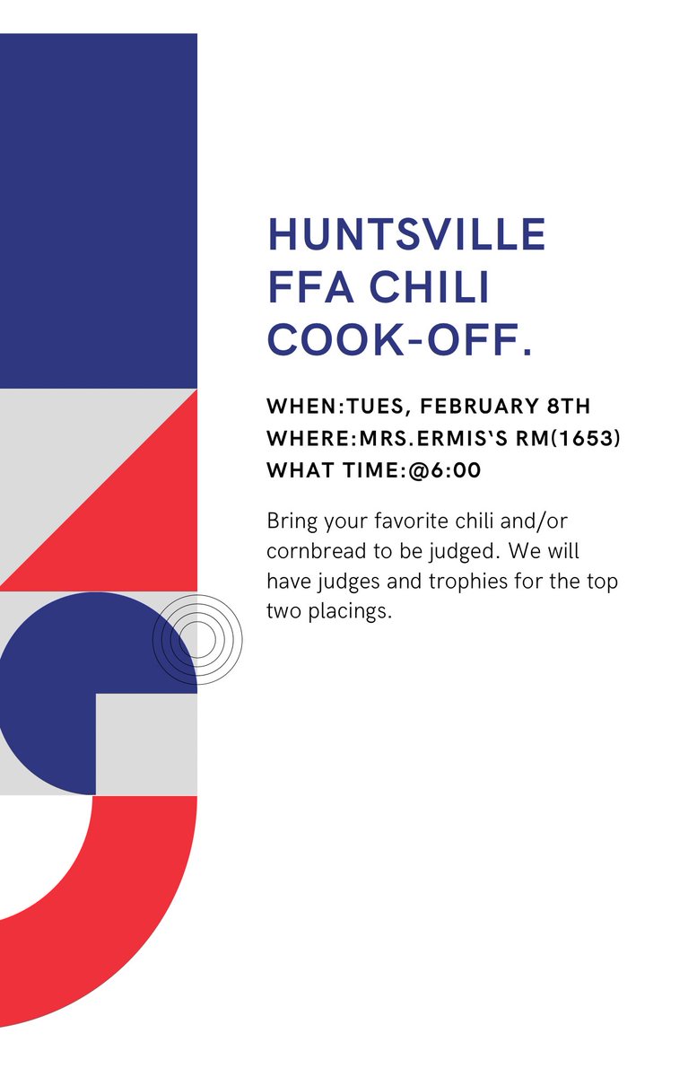 HuntsvilleFFA's tweet photo. Please come join us for our next FFA meeting!! https://t.co/bPcfqWcJNv