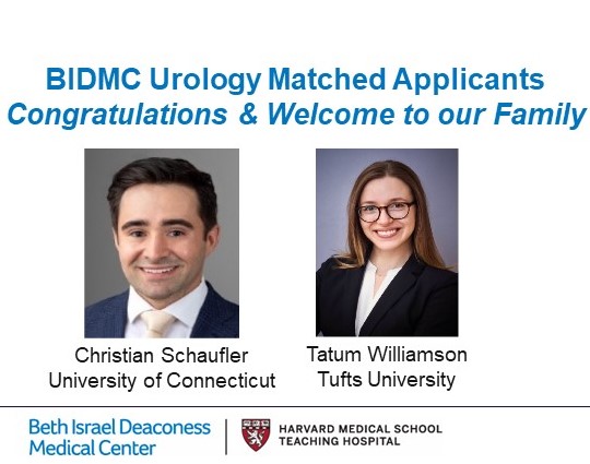 BIDMCUrology (@bidmcurology) on Twitter photo We are extremely proud and excited to welcome our outstanding applicants who matched to our program. Christian Schaufler (<a href="/c_schauf/">Christian Schaufler, MD</a>) and Tatum Williamson (@tatumreedw). Welcome to our BIDMC Urology Family 👏👏👏 We are extremely proud and excited to welcome our outstanding applicants who matched to our program. Christian Schaufler (<a href="/c_schauf/">Christian Schaufler, MD</a>) and Tatum Williamson (@tatumreedw). Welcome to our BIDMC Urology Family 👏👏👏
